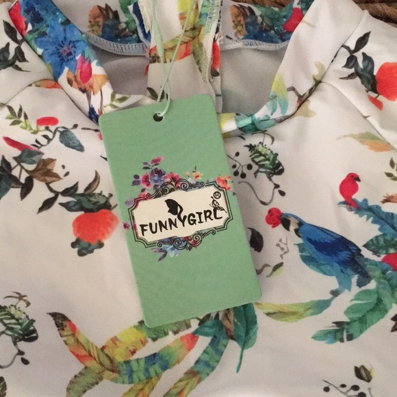 Funny Girl swimsuit/rash guard. NWT. Bright color flowers. Long sleeved. Size S - Picture 4 of 8